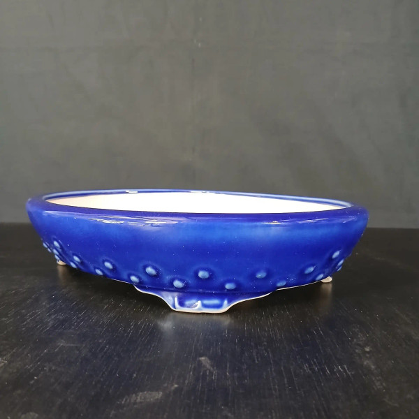 12-Inch Oval Glazed Riveted Yixing Ceramic Bonsai Pot (No. 2512c) 12-Inch Oval Glazed Riveted Yixing Ceramic Bonsai Pot (No. 2512c)