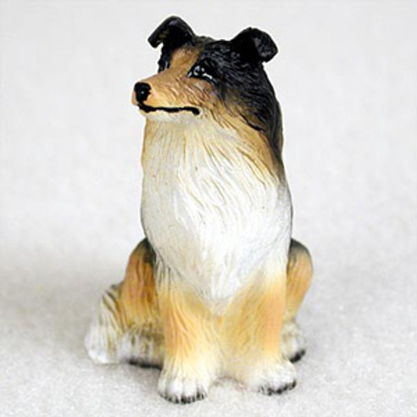 Collie Tricolor Bonsai Tree Figurine