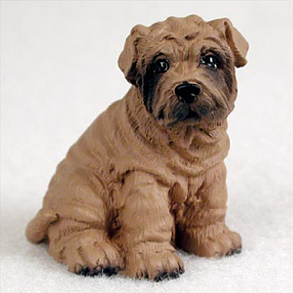 Shar Pei Brown Bonsai Tree Figurine