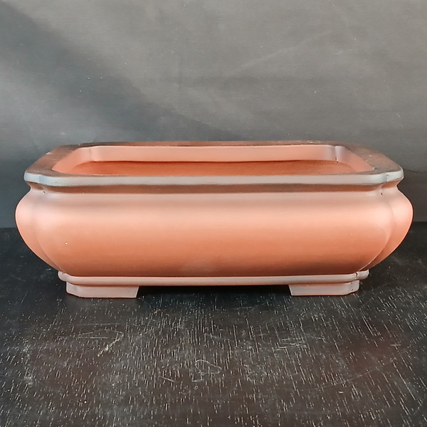 10-Inch Unglazed Rectangle Yixing Ceramic Bonsai Pot (No. 1077)