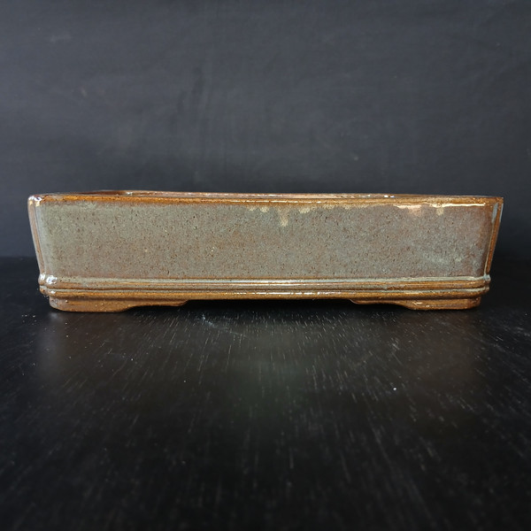 10-Inch Glazed Rectangle Yixing Ceramic Bonsai Pot (No. 2536a)