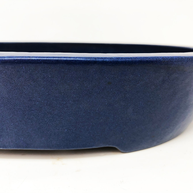 12" Dark Blue Glazed Oval Exhibition Bonsai Pot (YX1004)