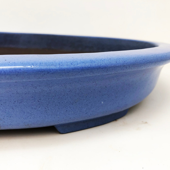 16.75" Light Blue Glazed Oval Exhibition Bonsai Pot (YX1000)