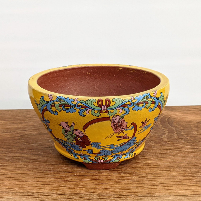 4" Quality Glazed Painted Yixing Pot (No. 1068y)