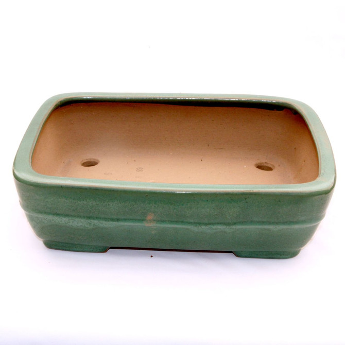 11" Yamafusa Green Glaze Rectangle Tokoname Pot (TK964)
