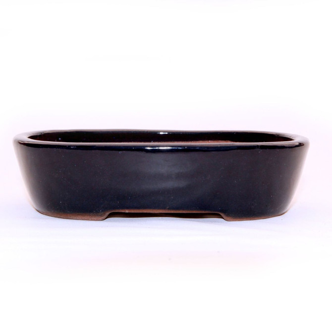 5" Yamafusa Blue Glaze Oval Tokoname Pot - TK972