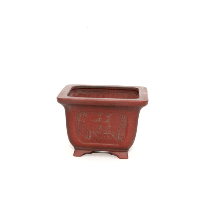 Small Square Etched Bigei Tokoname Pot - TK1041