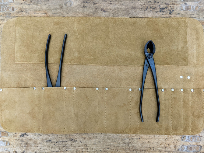 Handmade Roll-Up Leather Bonsai Tool Bag