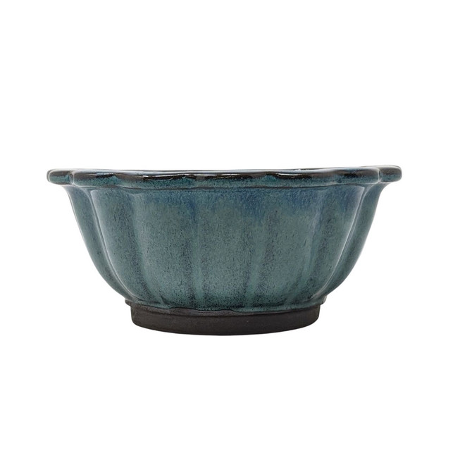 Glazed Round Ceramic Pot in Blue/Green (Choose Your Size)