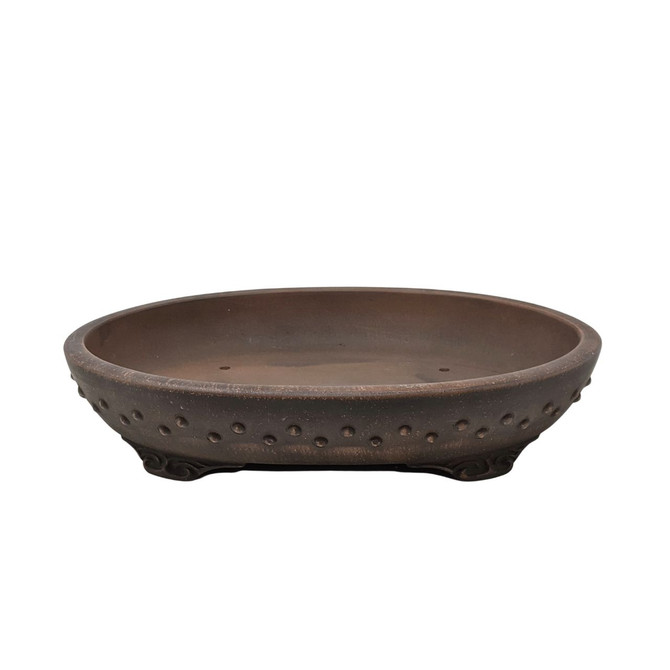 16" Oval Unglazed Ceramic Pot - YX1369