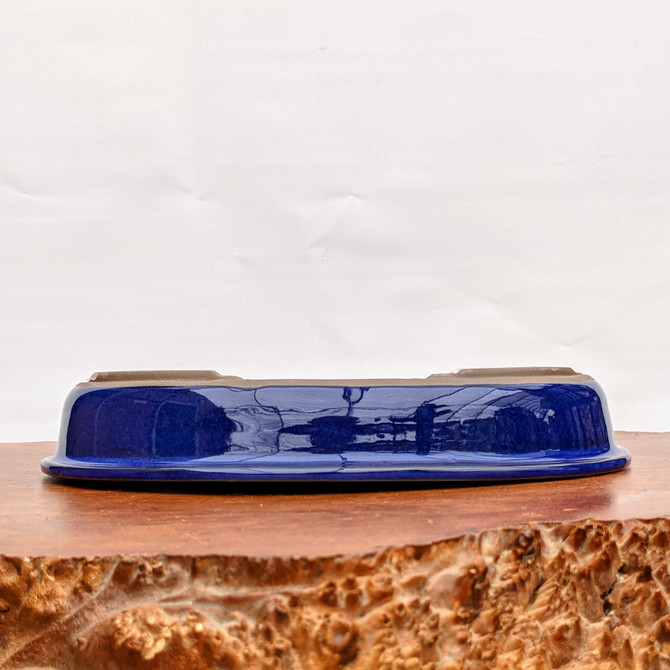 Blue (oval) Glazed Bonsai Pot (10-12")