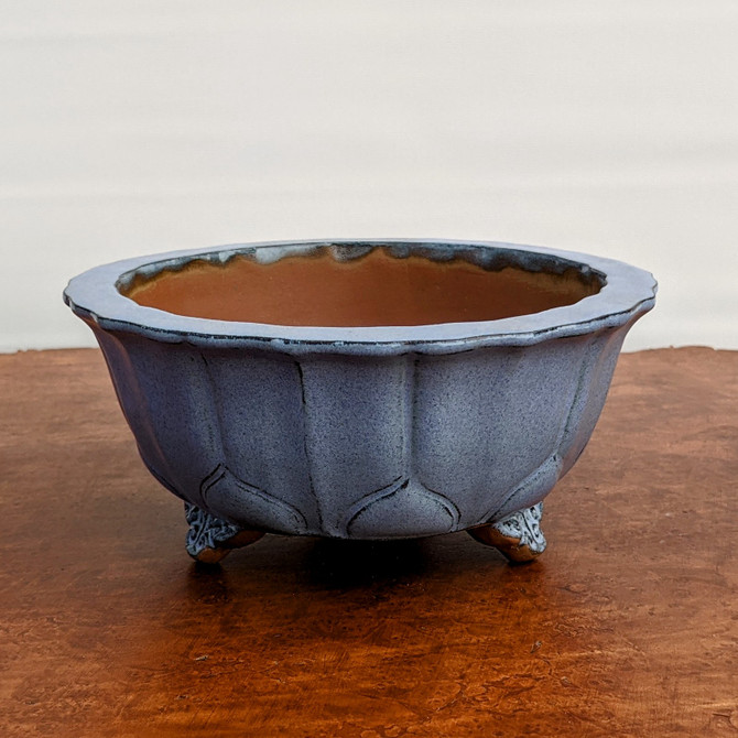 7" Glazed (light blue) Yixing Bonsai Pot (No. 1586)