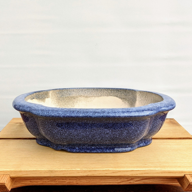 10" Glazed (blue) Yixing Bonsai Pot (No. 1540)