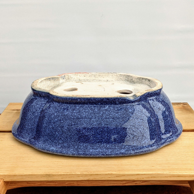 10" Glazed (blue) Yixing Bonsai Pot (No. 1540)