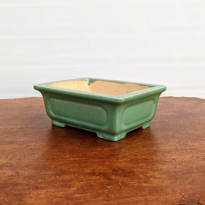 7" Glazed (green) Yixing Bonsai Pot (No. 1550)
