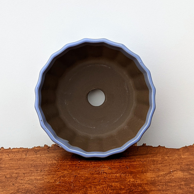 Light Blue (round) Glazed Bonsai Pot (No. 04-30)