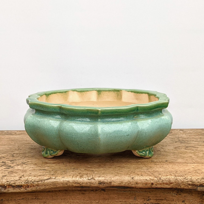 13" Round Glazed Yixing Bonsai Pot (No. 1812a)