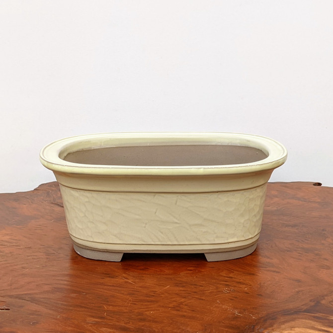 7-13" Cream Glazed Japanese Bonsai Pot