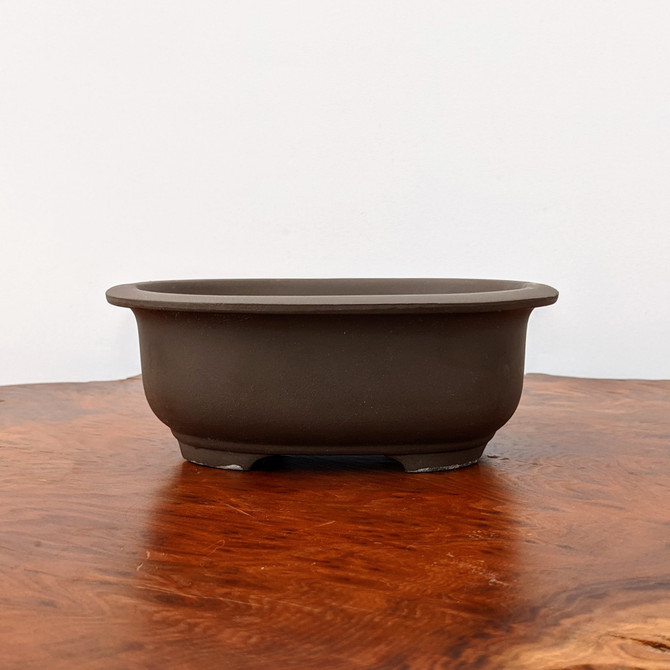 Brown (oval) Unglazed Bonsai Pot (6-8")