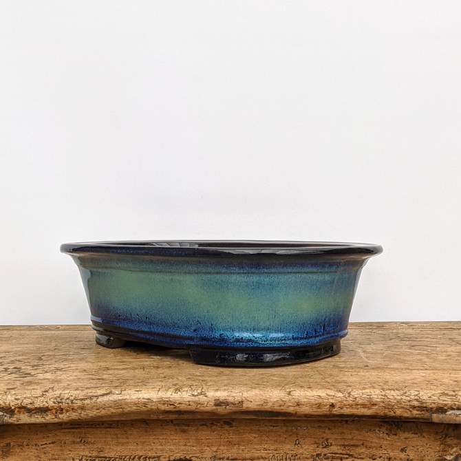 14" Blue Glazed Yixing Bonsai Pot (No. 1758b)