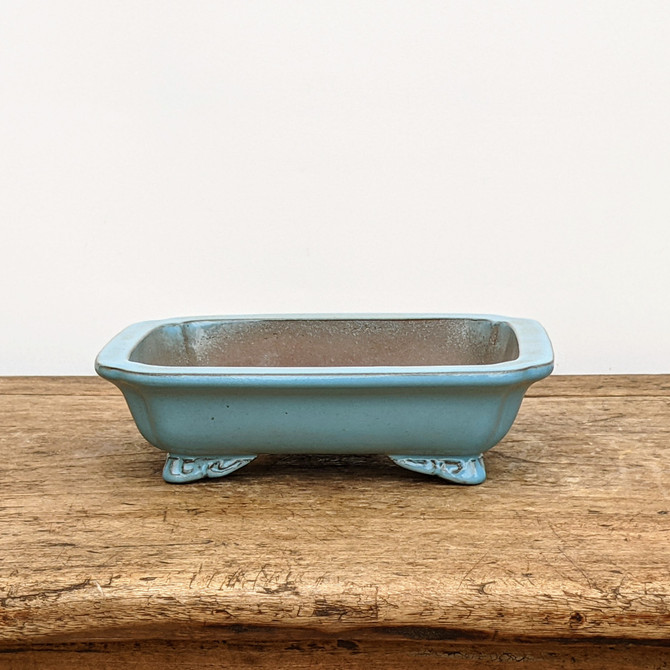 8" Light Blue-ish Glazed Yixing Bonsai Pot (No. 1827e)