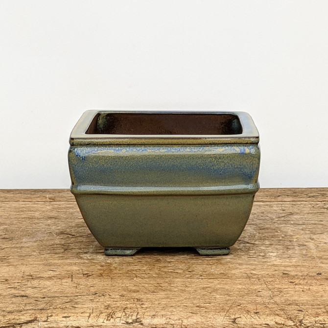 6" Blue-ish Glazed Yixing Bonsai Pot (No. 1850f)