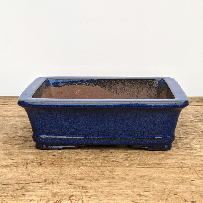 7" Blue Glazed Yixing Bonsai Pot (No. 1854a)