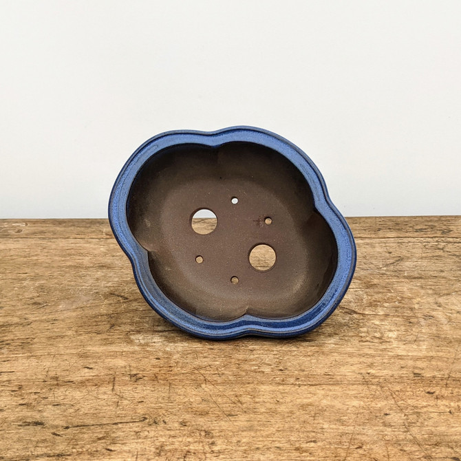 7" Blue Glazed Yixing Bonsai Pot (No. 1855)