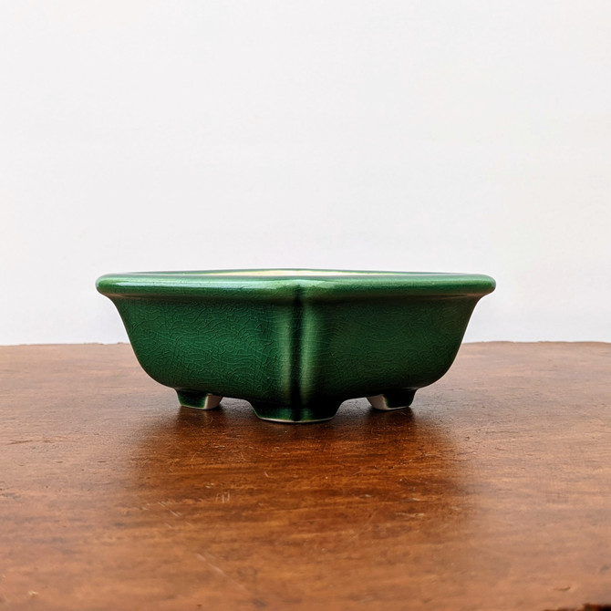 5" Green Glazed Yixing Bonsai Pot (No. 1859a)