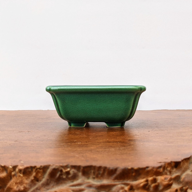 5" Green Glazed Yixing Bonsai Pot (No. 1859a)