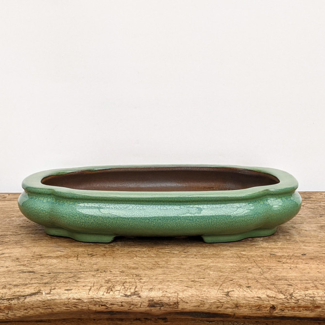 12" Green Glazed Yixing Bonsai Pot (No. 1862e)