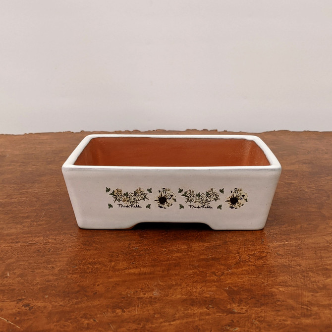 6" White Glazed Yixing Bonsai Pot (No. 1869)