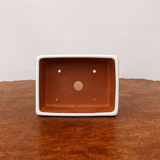6" White Glazed Yixing Bonsai Pot (No. 1869)