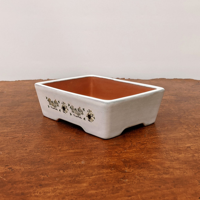 6" White Glazed Yixing Bonsai Pot (No. 1869)