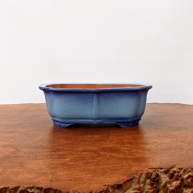 8" Blue Glazed Yixing Bonsai Pot (No. 1755)
