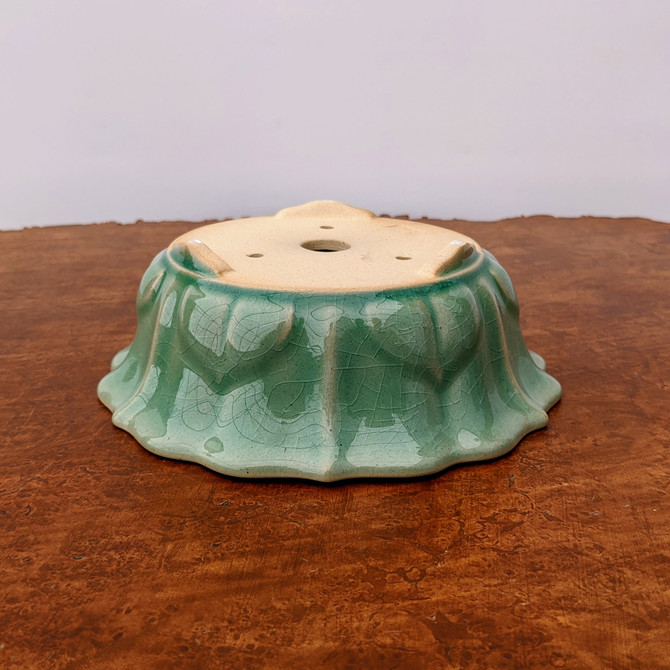 6" Green Glazed Yixing Bonsai Pot (No. 1878b)