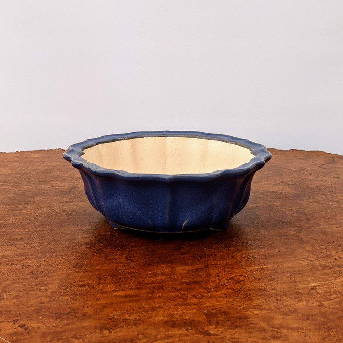 6" Dark Blue Glazed Yixing Bonsai Pot (No. 1878c)