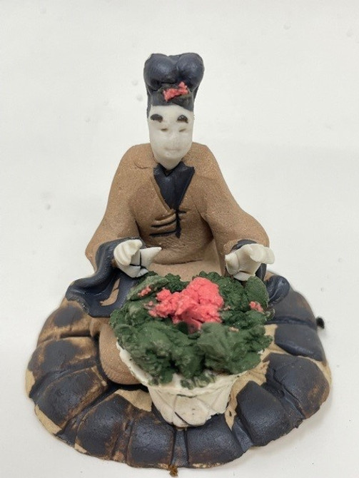 Chinese Figurine - Woman with Flowering Pot (F-044)