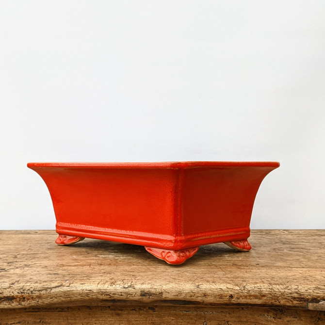 12" Red Glazed Yixing Bonsai Pot (No. 1763)