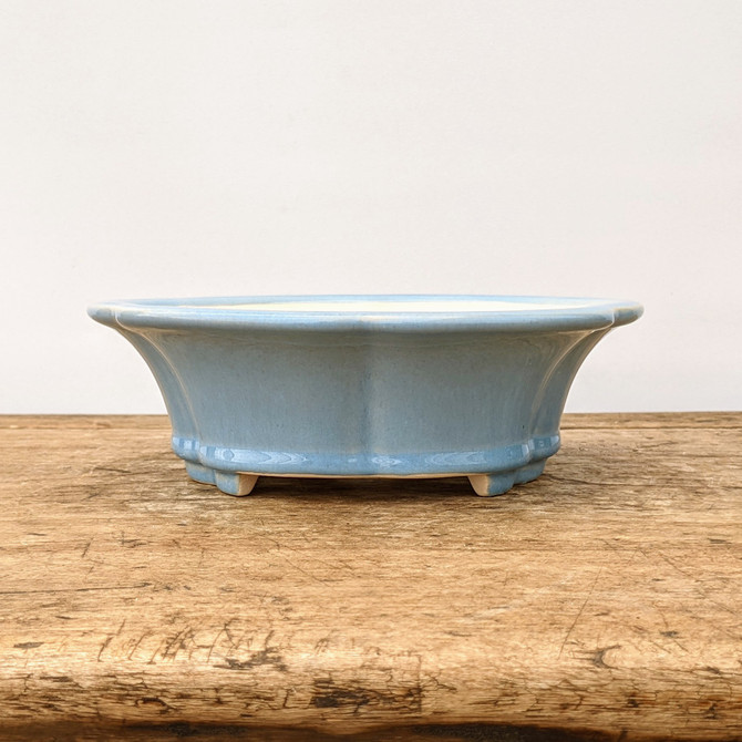 8" Light Blue Glazed Yixing Bonsai Pot (No. 1938)