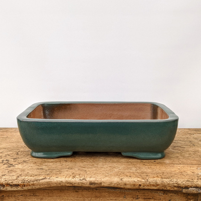 15" (blue-ish) Glazed Yixing Bonsai Pot (No. 1860)