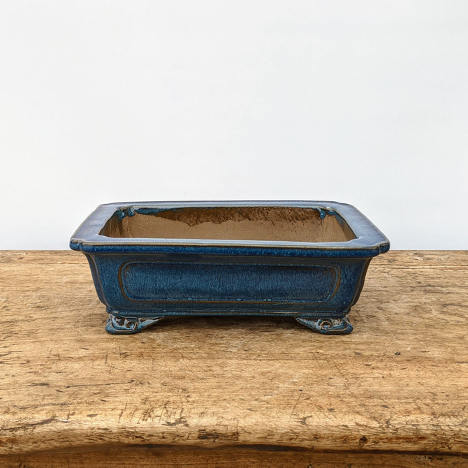 9" Blue Glazed Yixing Bonsai Pot (No. 1953)