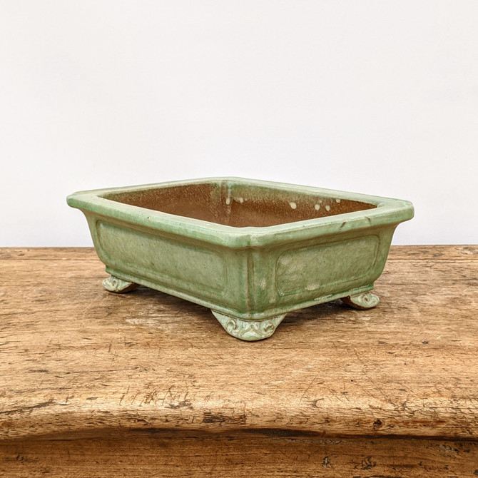 9" Light Green Glazed Yixing Bonsai Pot (No. 1953)