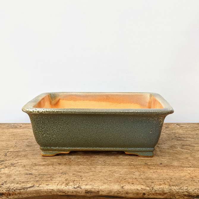 12" (gray-ish) Glazed Yixing Bonsai Pot (No. 1954)