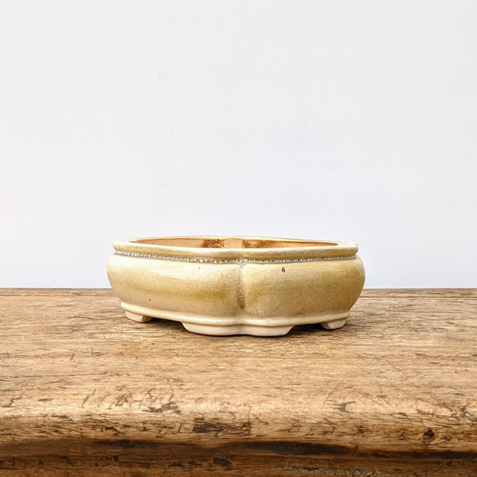6" Cream Glazed Yixing Bonsai Pot (No. 1942)