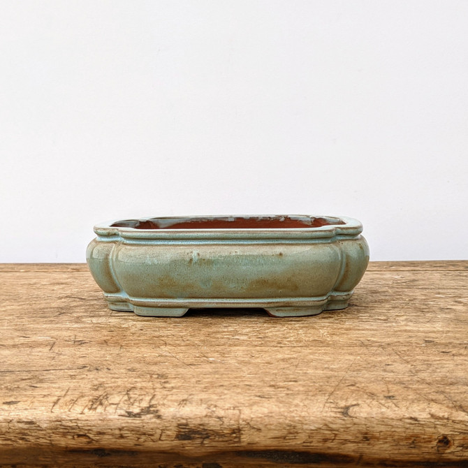 6" (green-ish) Glazed Yixing Bonsai Pot (No. 1942)