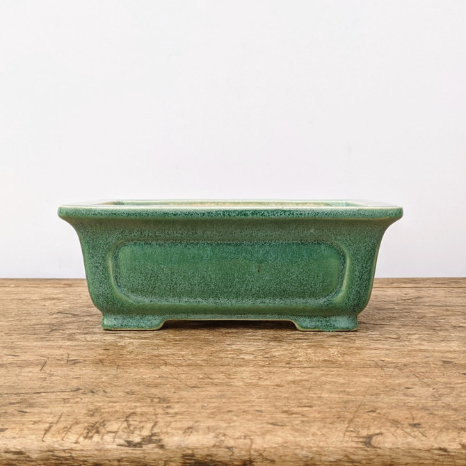7" Dark Green Glazed Yixing Bonsai Pot (No. 1974)