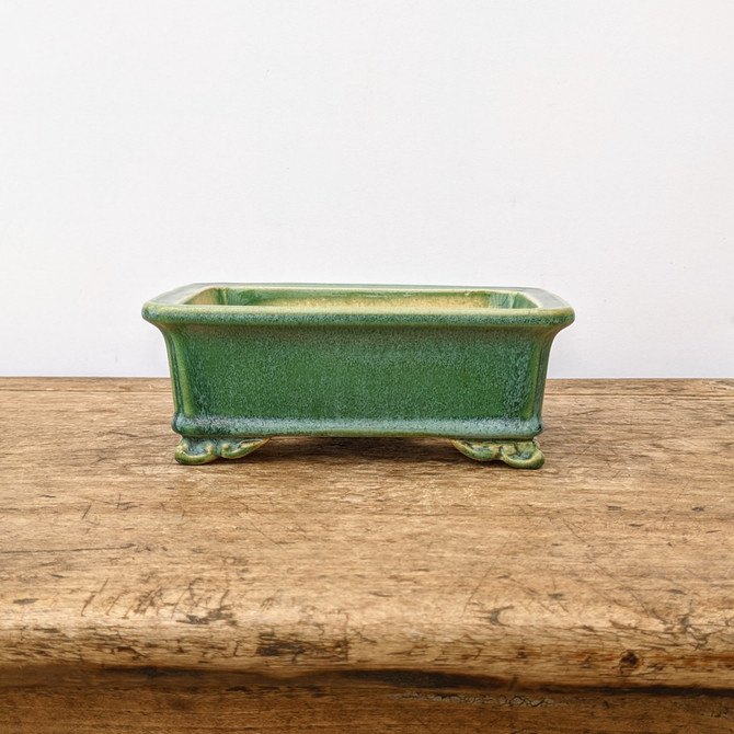 7" Dark Green Glazed Yixing Bonsai Pot (No. 1975)