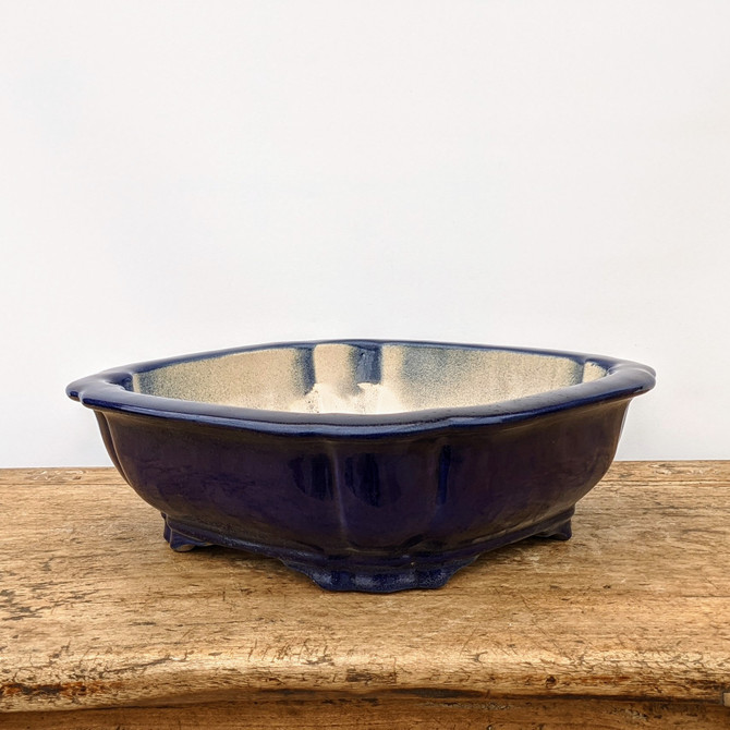 13" Dark Blue Glazed Yixing Bonsai Pot (No. 1809i)