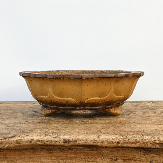 12" Round Glazed Yixing Bonsai Pot (No. 1826h)
